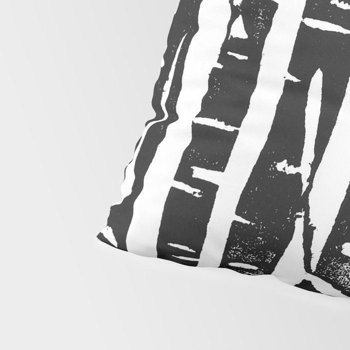 Woodcut Birches Black Pillow Sham Gallery Image 4