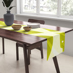 Lime Green Monstera Leaves Light Background #decor #society6 #buyart Table Runner Gallery Image 2