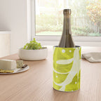 Lime Green Monstera Leaves Light Background #decor #society6 #buyart Wine Chiller Gallery Image 4