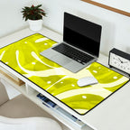Lime Green Monstera Leaves Light Background #decor #society6 #buyart Desk Mat Gallery Image 2