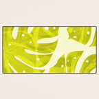 Lime Green Monstera Leaves Light Background #decor #society6 #buyart Desk Mat Gallery Image 3
