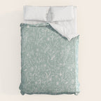 Wild Garden Drawing (Pale Blue) Duvet Cover Gallery Image 6