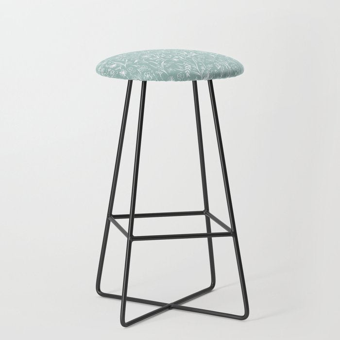 Wild Garden Drawing (Pale Blue) Stool Gallery Image 1