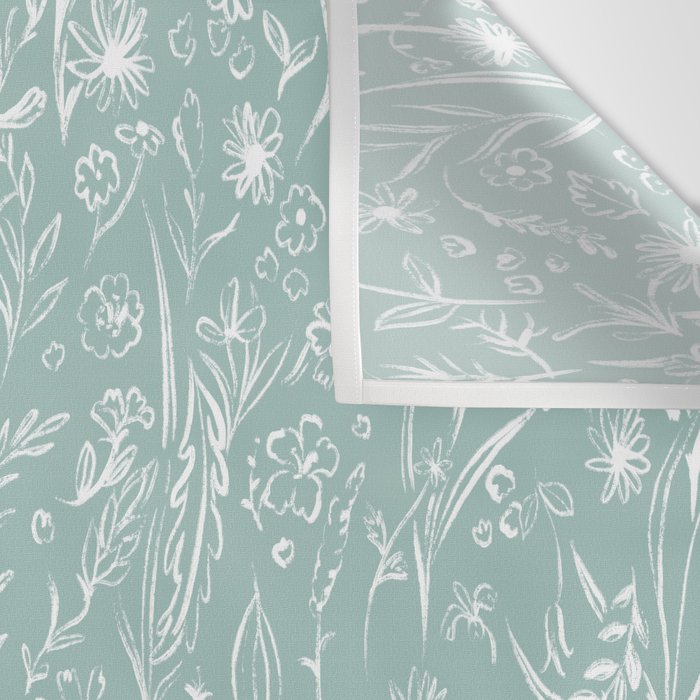 Wild Garden Drawing (Pale Blue) Wall Tapestry Gallery Image 3