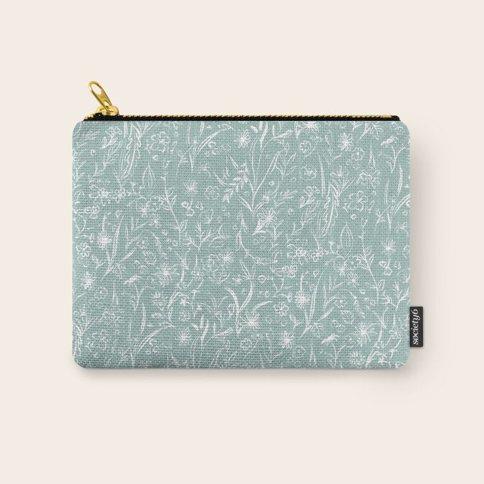 Wild Garden Drawing (Pale Blue) Carry All Pouch Gallery Image 1