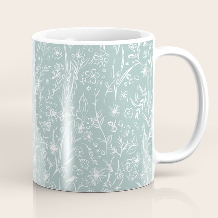 Wild Garden Drawing (Pale Blue) Coffee Mug Gallery Image 1
