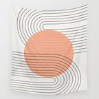 Peachy Geometric Balance Wall Tapestry Gallery Image 4