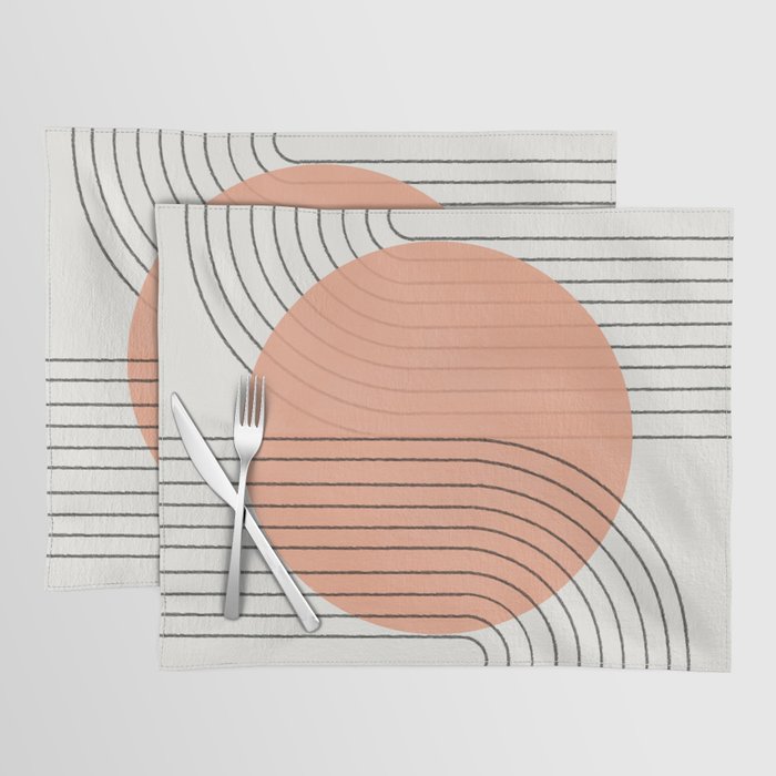Peachy Geometric Balance Placemat Gallery Image 1