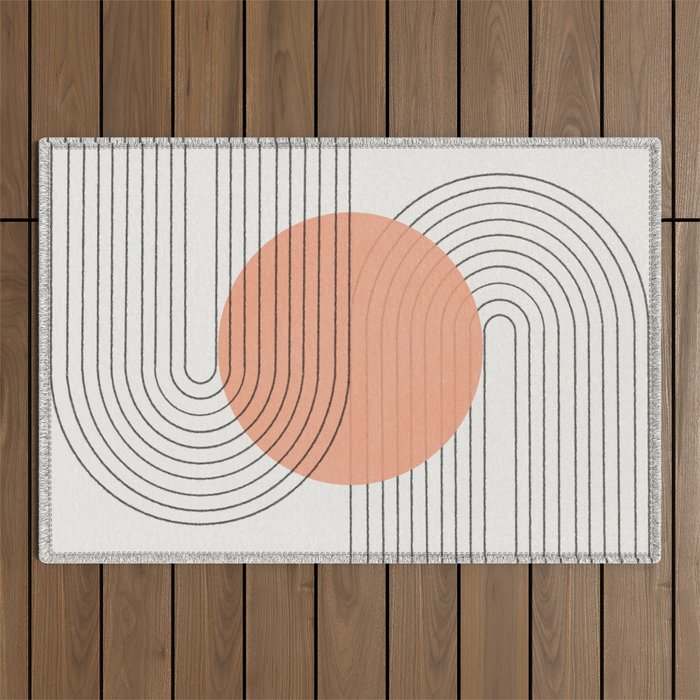 Peachy Geometric Balance Outdoor Rug Gallery Image 1