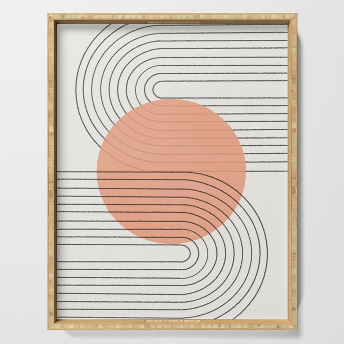 Peachy Geometric Balance Serving Tray Gallery Image 1