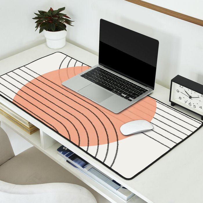 Peachy Geometric Balance Desk Mat Gallery Image 2