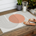Peachy Geometric Balance Outdoor Rug Gallery Image 2