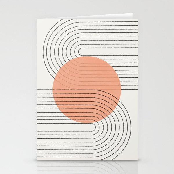 Peachy Geometric Balance Stationery Card Gallery Image 1