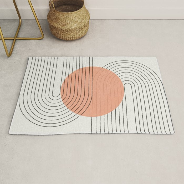 Peachy Geometric Balance Rug Gallery Image 1