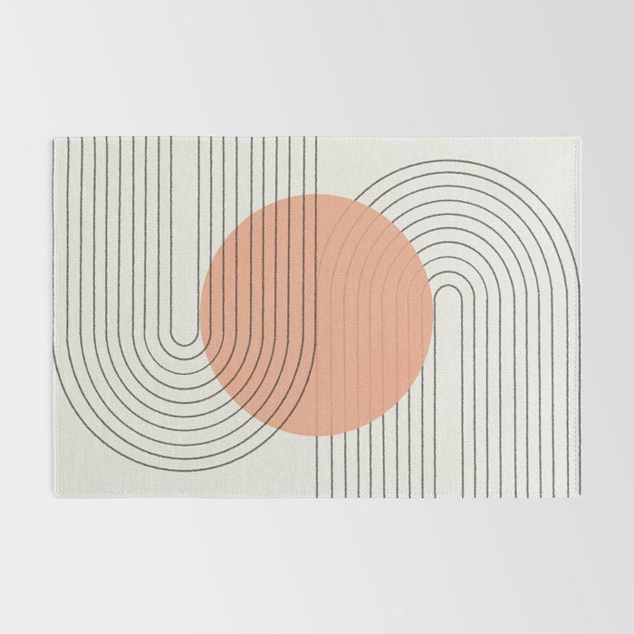 Peachy Geometric Balance Rug Gallery Image 2