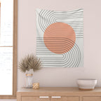 Peachy Geometric Balance Wall Tapestry Gallery Image 2