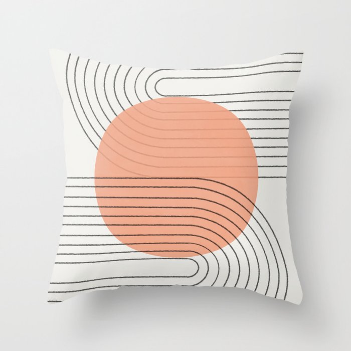 Peachy Geometric Balance Throw Pillow Gallery Image 6