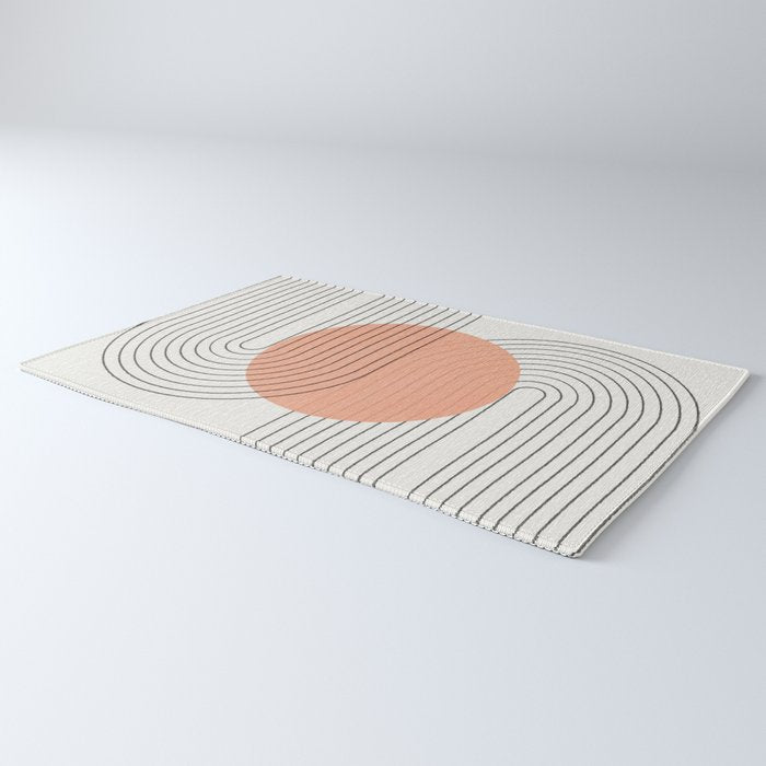 Peachy Geometric Balance Rug Gallery Image 3