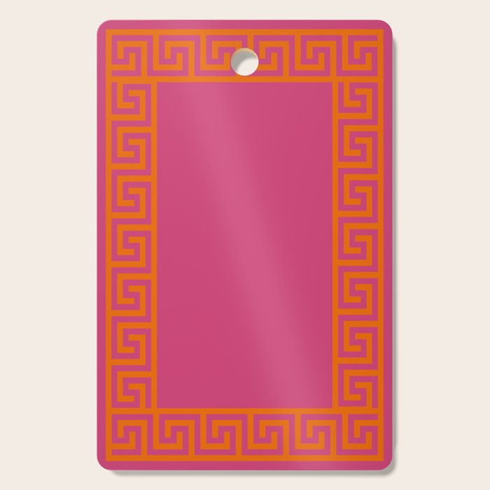Pink Greek Key Print Cutting Board Gallery Image 1