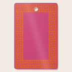 Pink Greek Key Print Cutting Board Gallery Image 1
