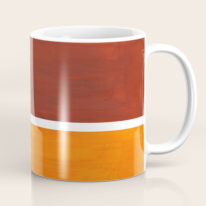 Burnt Sienna Yellow Ochre Rothko Minimalist Mid Century Abstract Color Field Squares Coffee Mug Gallery Image 1