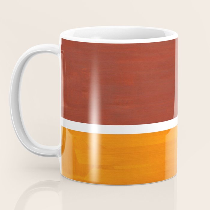 Burnt Sienna Yellow Ochre Rothko Minimalist Mid Century Abstract Color Field Squares Coffee Mug Gallery Image 3
