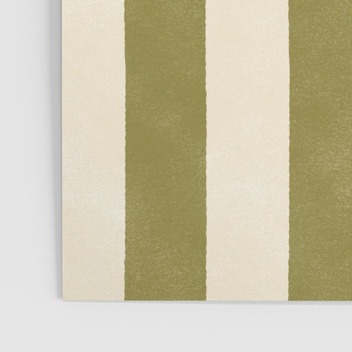 Cabana Stripe - moss green and cream Poster Gallery Image 3