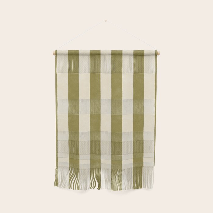 Cabana Stripe - moss green and cream Wall Hanging Gallery Image 1