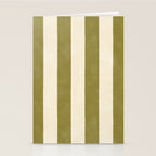 Cabana Stripe - moss green and cream Stationery Card Gallery Image 2