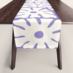 Mid-Century Flowers in Blue & White Table Runner Gallery Image 1
