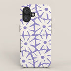 Mid-Century Flowers in Blue & White iPhone Case Gallery Image 1