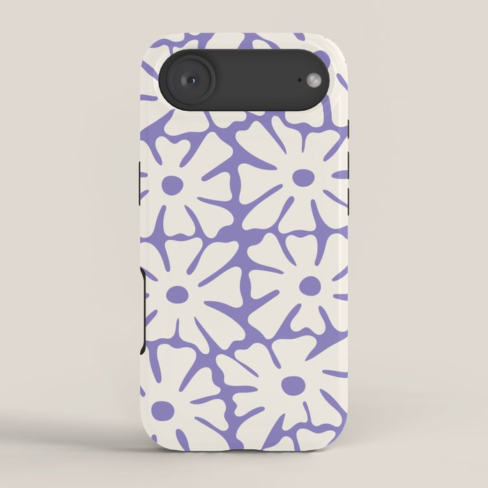 Mid-Century Flowers in Blue & White iPhone Case Gallery Image 2