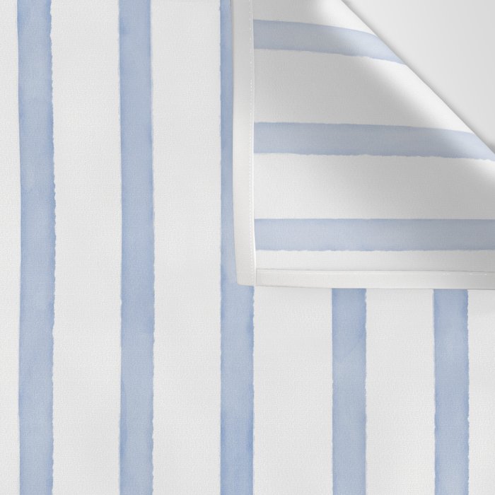 Classic Blue Watercolor Summer Stripes Wall Tapestry Gallery Image 3