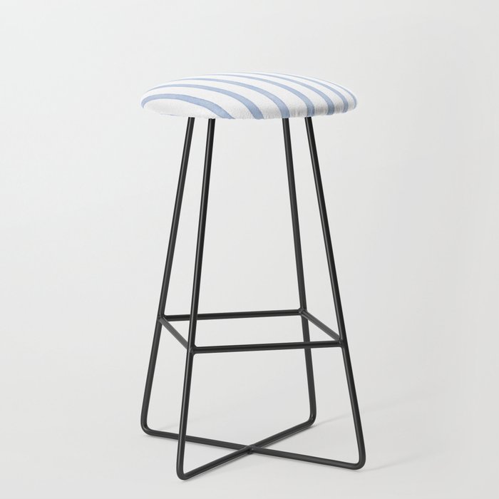 Classic Blue Watercolor Summer Stripes Stool Gallery Image 1