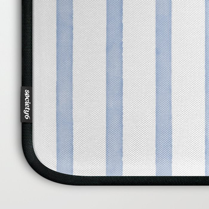 Classic Blue Watercolor Summer Stripes Laptop Sleeve Gallery Image 3
