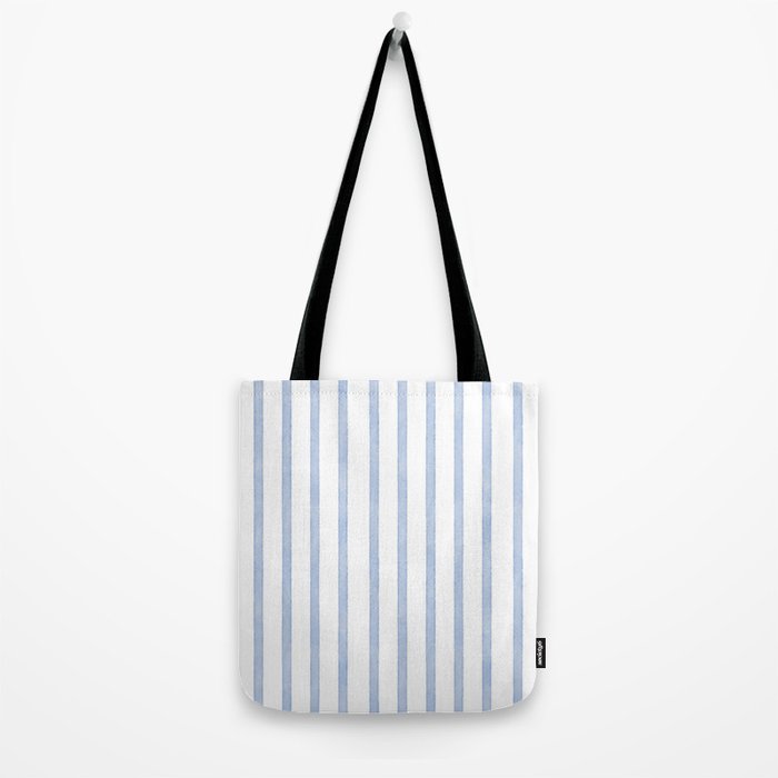 Classic Blue Watercolor Summer Stripes Tote Bag Gallery Image 2