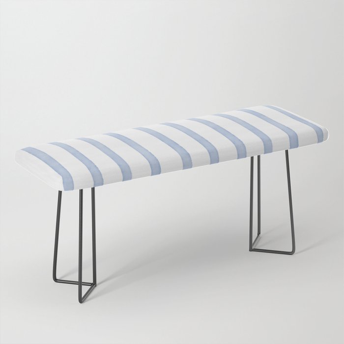 Classic Blue Watercolor Summer Stripes Bench Gallery Image 1
