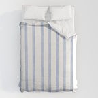 Classic Blue Watercolor Summer Stripes Duvet Cover Gallery Image 6