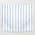 Classic Blue Watercolor Summer Stripes Wall Tapestry Gallery Image 4