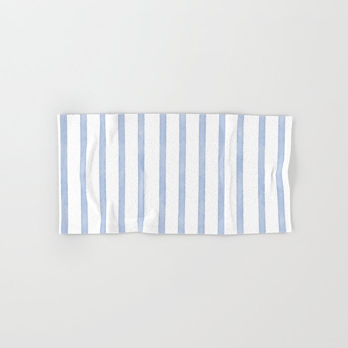Classic Blue Watercolor Summer Stripes Bath Towel Gallery Image 1