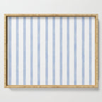 Classic Blue Watercolor Summer Stripes Serving Tray Gallery Image 1
