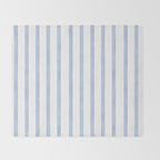 Classic Blue Watercolor Summer Stripes Throw Blanket Gallery Image 2