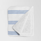 Classic Blue Watercolor Summer Stripes Throw Blanket Gallery Image 3