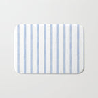 Classic Blue Watercolor Summer Stripes Bath Mat Gallery Image 1