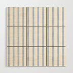 Classic Blue Watercolor Summer Stripes Wood Wall Art Gallery Image 1
