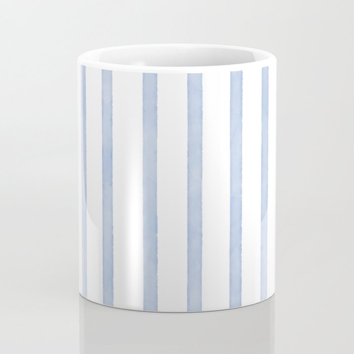 Classic Blue Watercolor Summer Stripes Coffee Mug Gallery Image 4