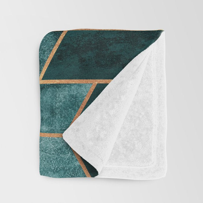 Teal Hexagons Throw Blanket Gallery Image 3