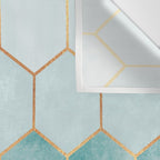 Teal Hexagons Wall Tapestry Gallery Image 3