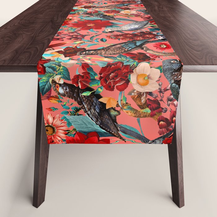 FLORAL AND BIRDS XIX Table Runner Gallery Image 1