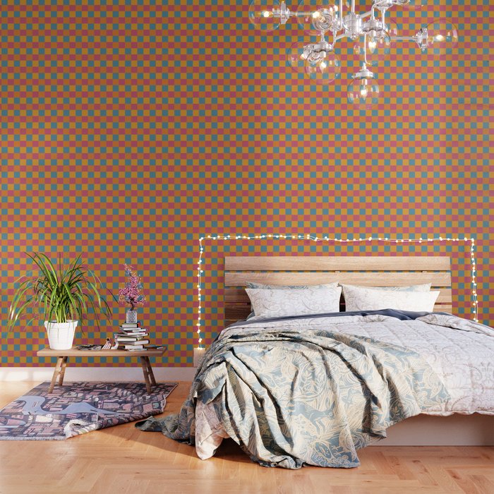 Checkered Multicolor Pattern XXIII Vibrant Retro Wallpaper Gallery Image 3
